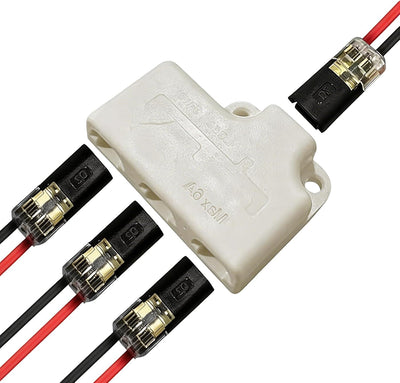 Conectores enchufe doble 4 Pzas divisor 1-3 impermeable 2 pines LED