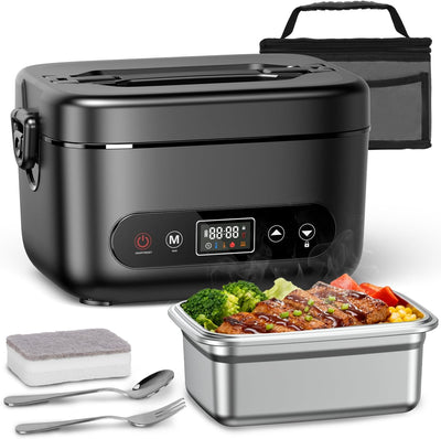 Fiambrera eléctrica inalámbrica acero inox 1.2L