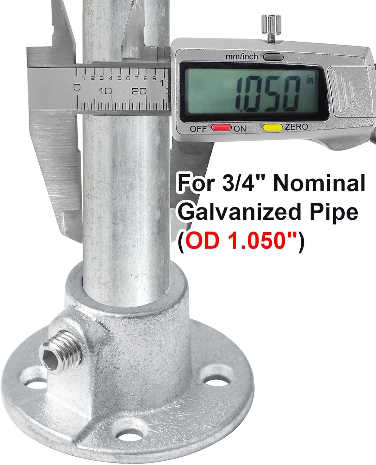 4 Pzas Base Brida Tubo Estructura 3/4pulg