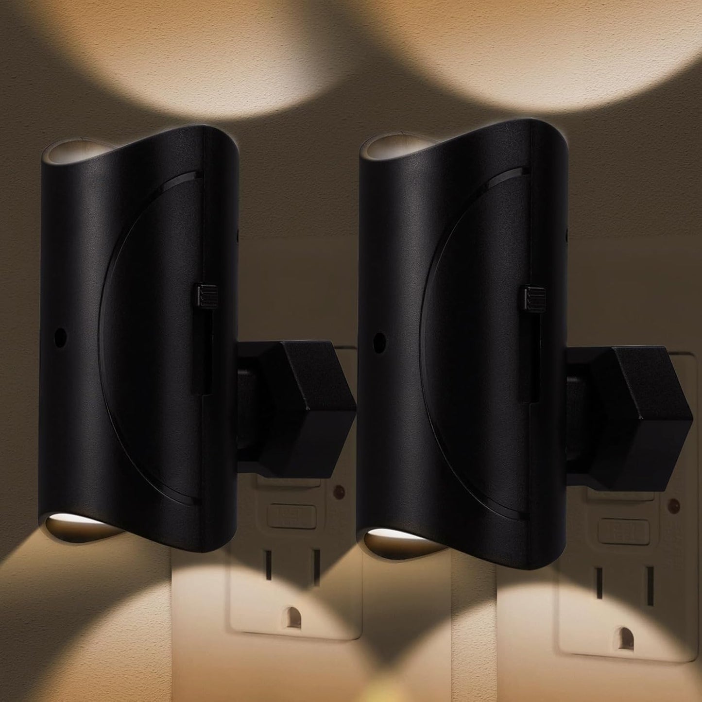 2 Luces Nocturnas Enchufables LED Regulable 0-100lm Blanco Cálido