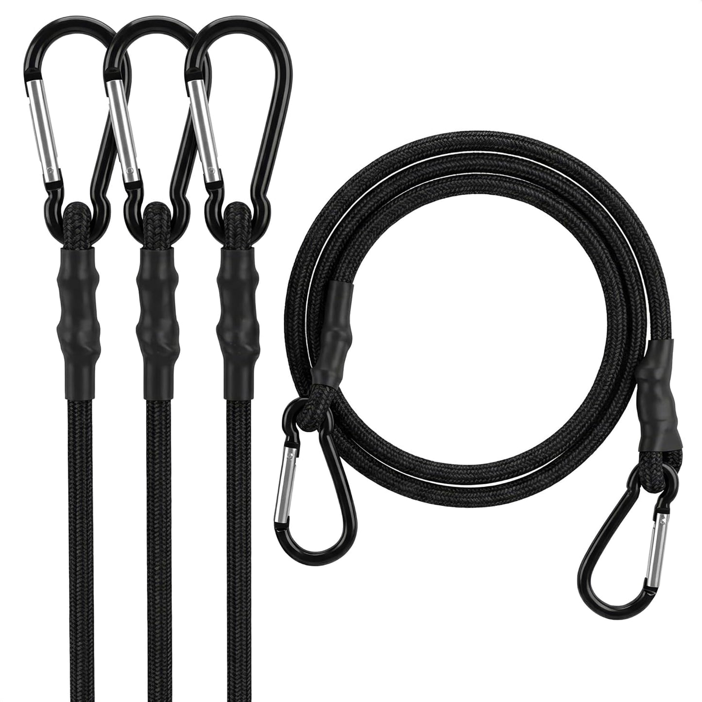 4 Cuerdas Elásticas Mosquetón 24pulg Resistente 200lb Auto