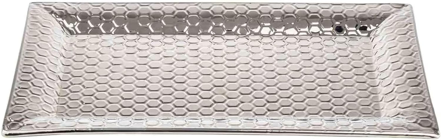 Bandeja acero inox con patrón panal 22x12pulg