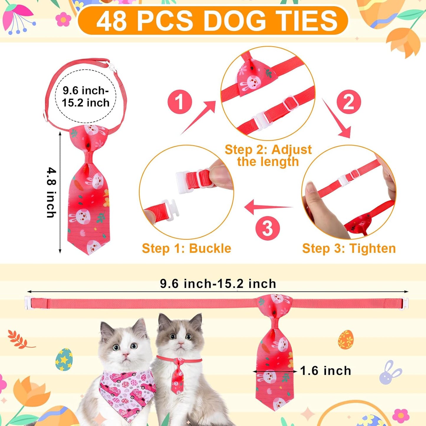 Set 108 bandanas perro primavera ajustables lavables