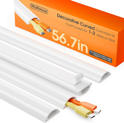 Ocultador cable 56.7pulg autoadhesivo para 1-2 cables pared