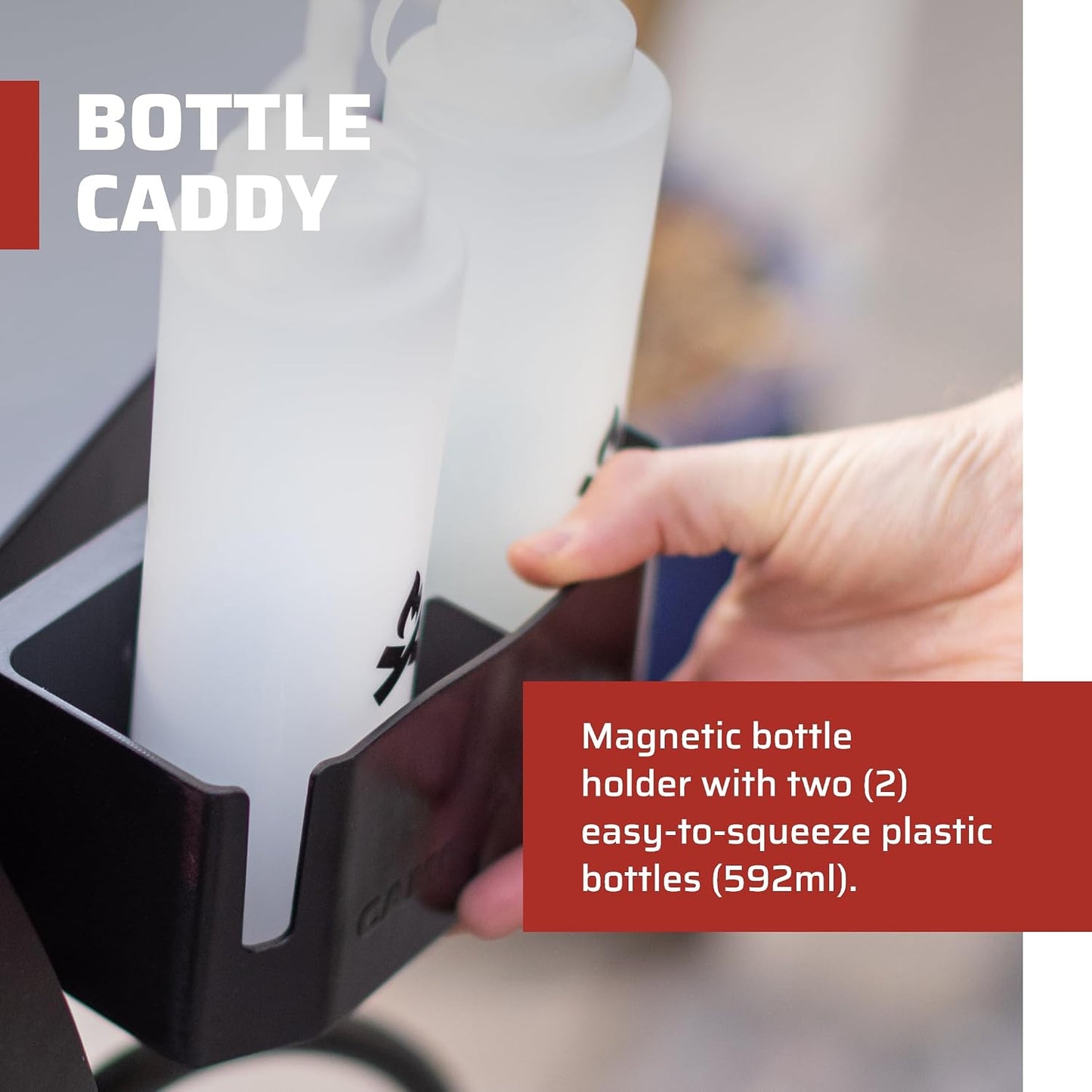 Organizador botellas con 2 exprimibles y soporte magnético