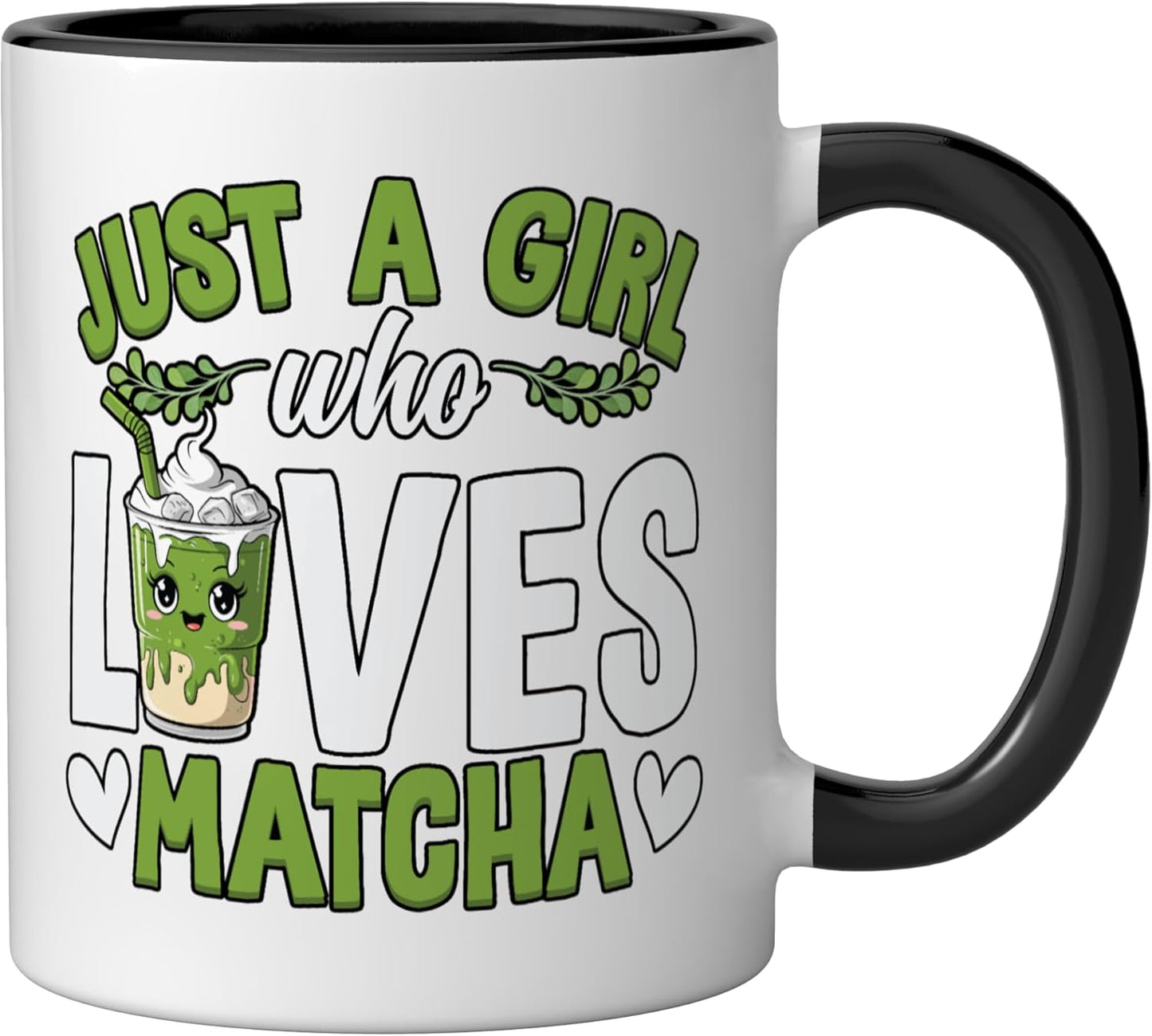 Taza cerámica para iced matcha latte negra/blanca