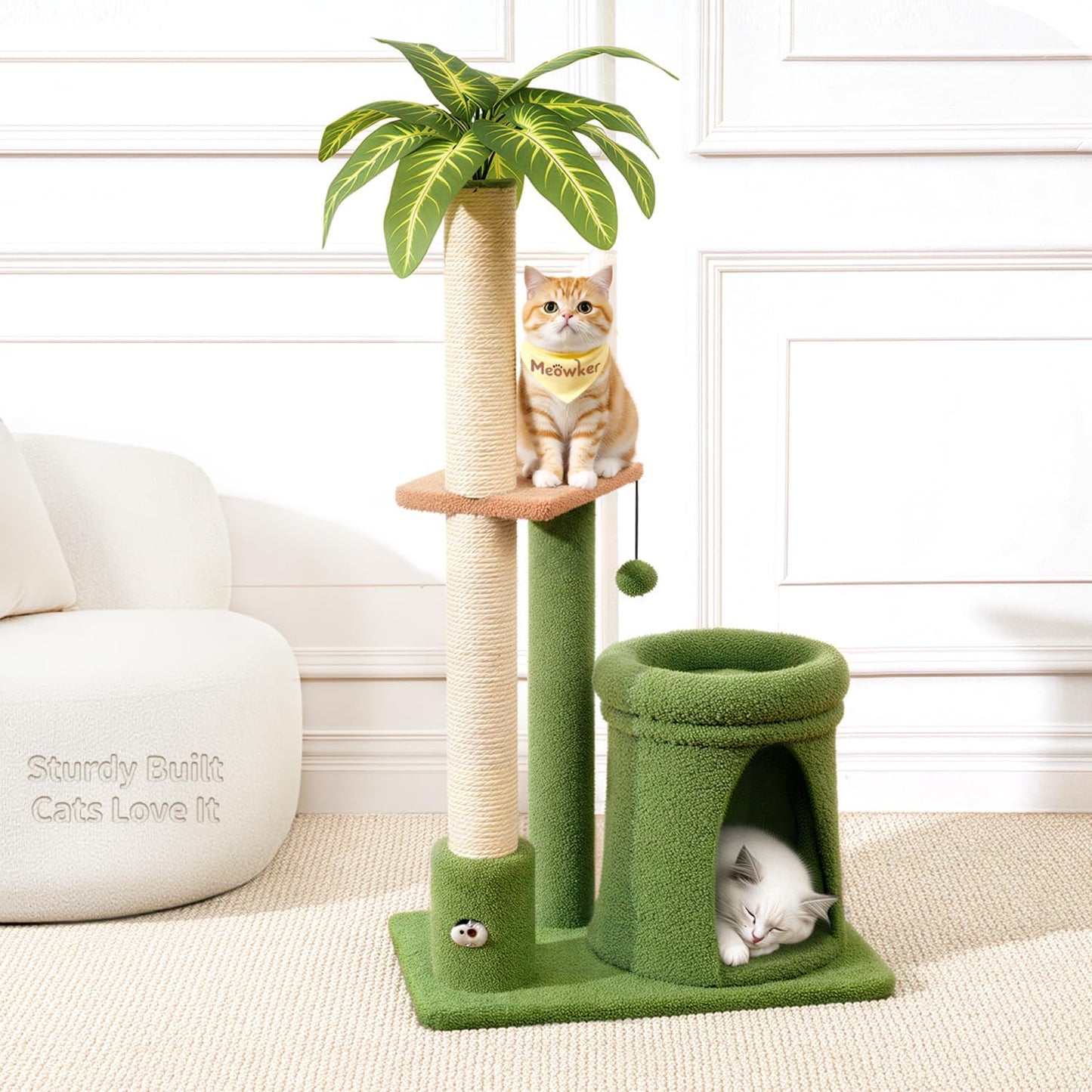 Soporte poste rascar para gato 41pulg con cama acogedora