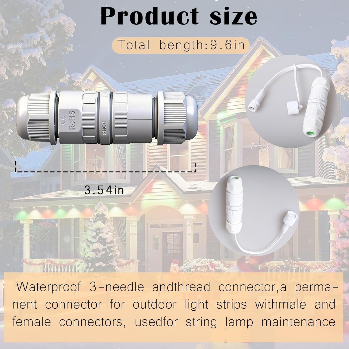 Conector empalme luces Govee exterior comp H703A H706C IP68
