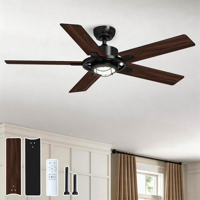 Ventilador techo 52pulg luces control remoto perfil bajo