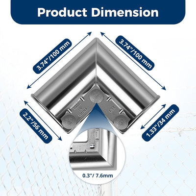 Esquinas puerta aluminio para valla cadena 1-3/8pulg 4 Pzas