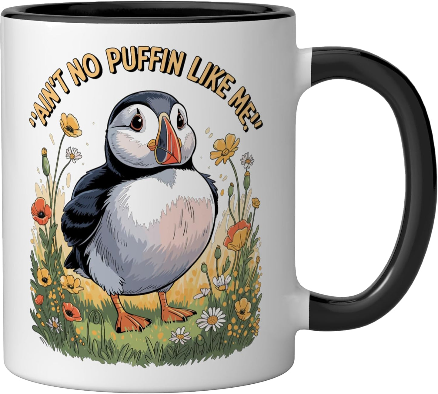 Taza Cerámica Pavo Cartoon Negro/Blanco