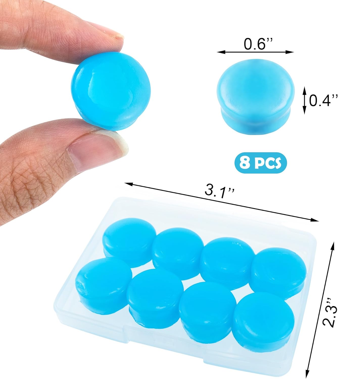 4 Pzas Tapones Silicona Reutilizables Con Cancelación Ruido Azul