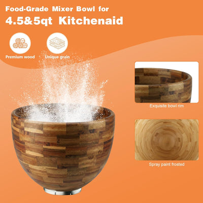 Bowl Mezclar Madera Comp KitchenAid 5qt para Pan y Ensaladas