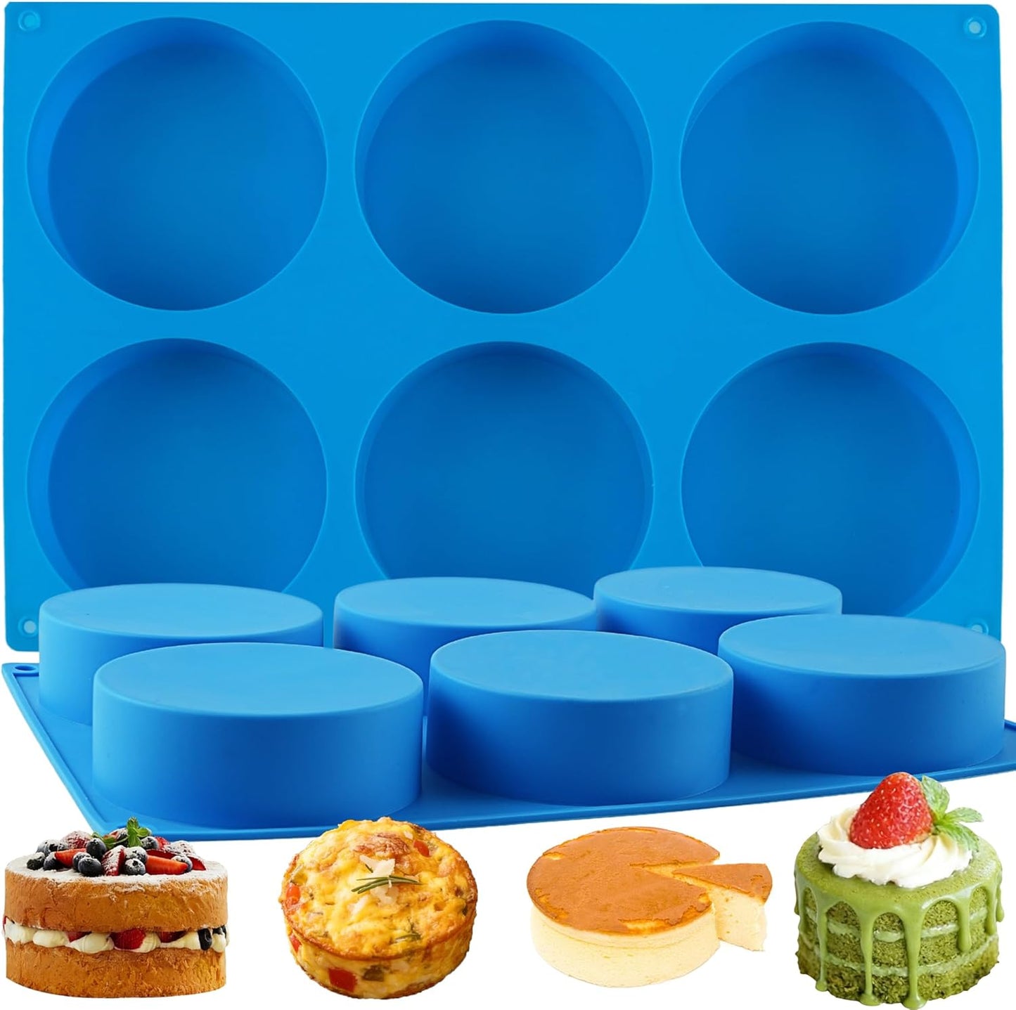 Moldes redondos de silicona profundos para magdalenas y cupcakes