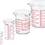 Juego de vasos medidores de vidrio de 4 piezas estilo borosilicato