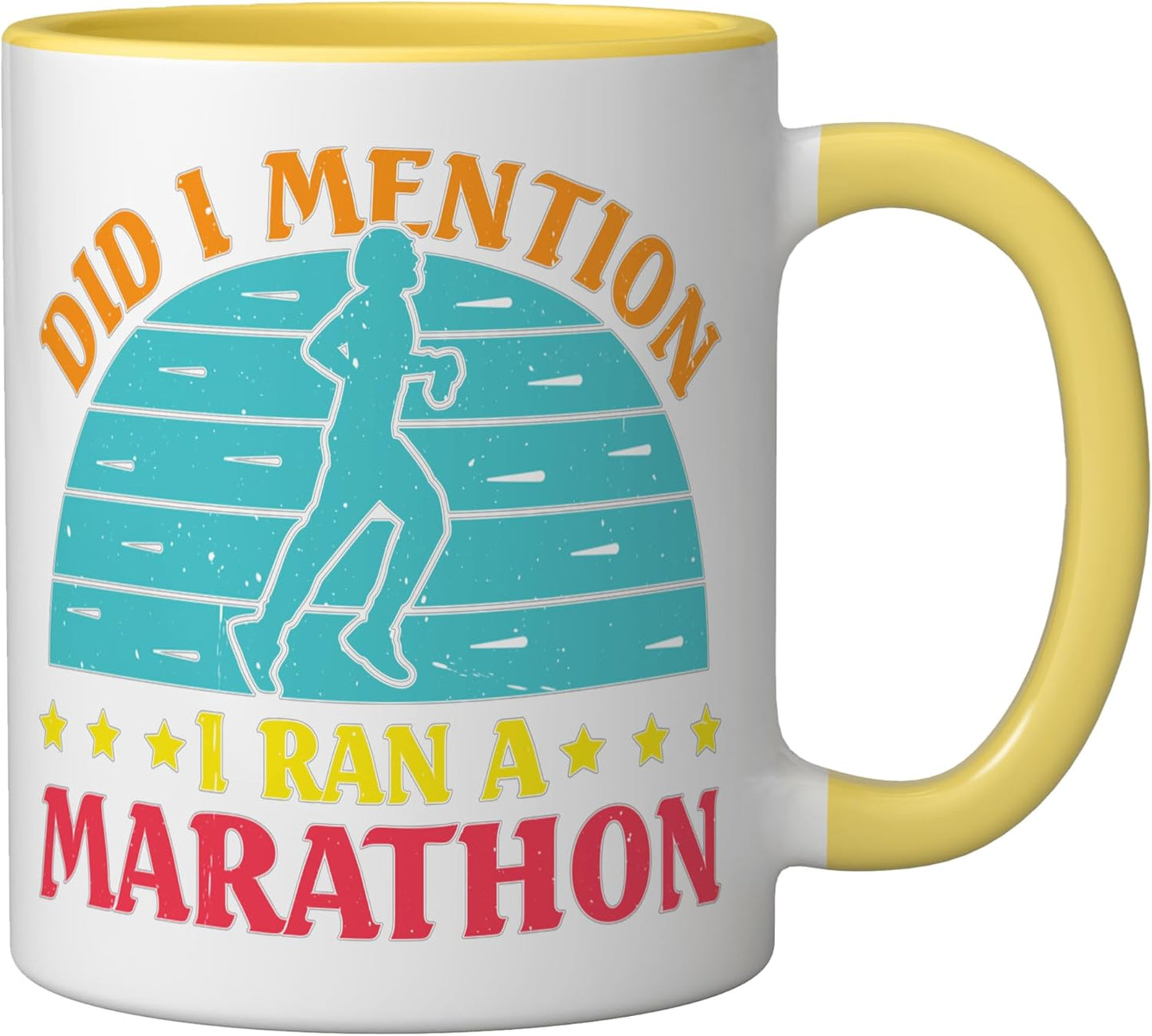 Taza cerámica amarillo/blanco Did I Mention I Ran A Marathon