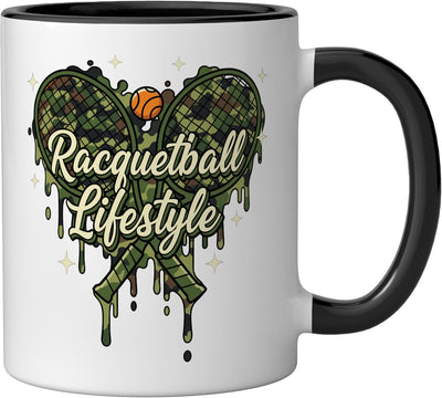 Taza cerámica estilo vida drip camo negra/blanca