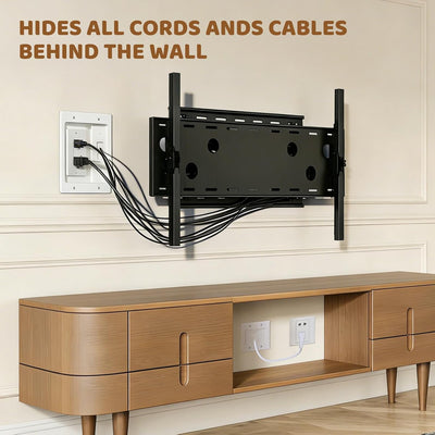 Kit gestión cables TV caja enchufe empotrada 9ft