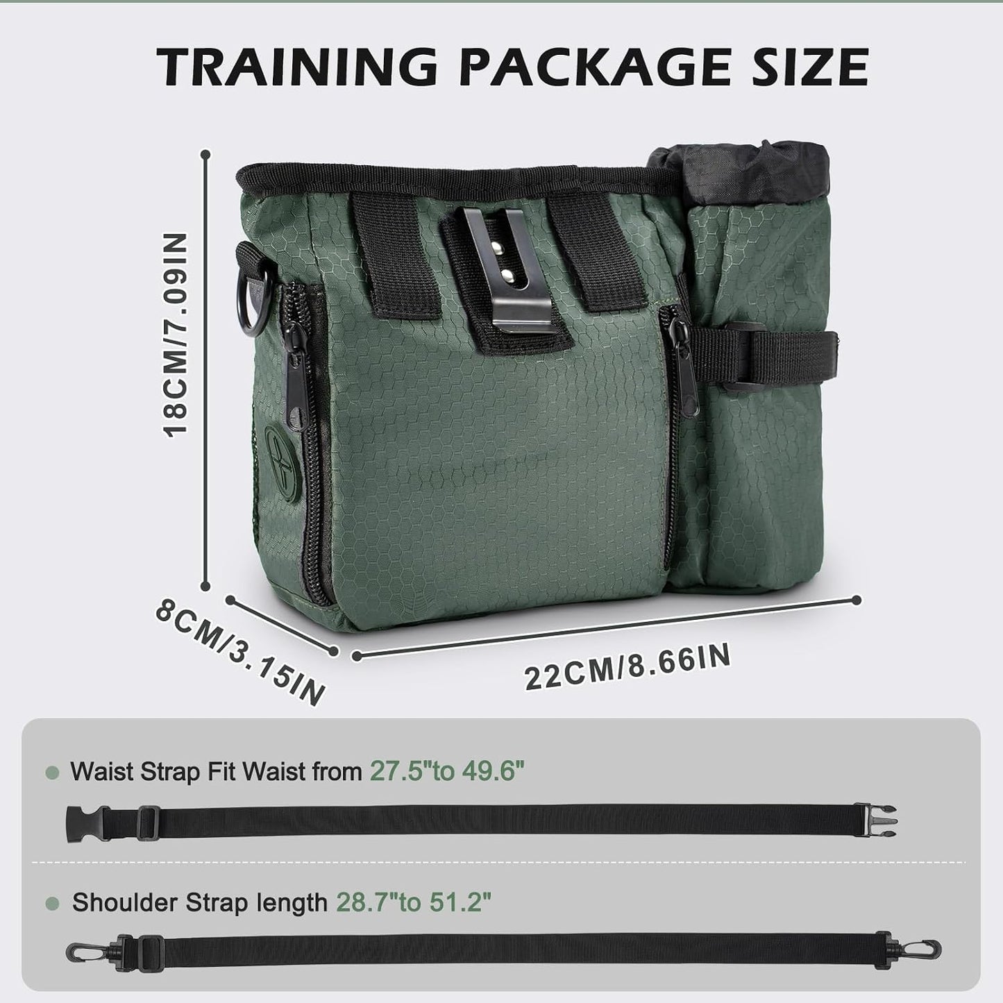 Bolsa entrenamiento perro cierre magnético dispensador excremento