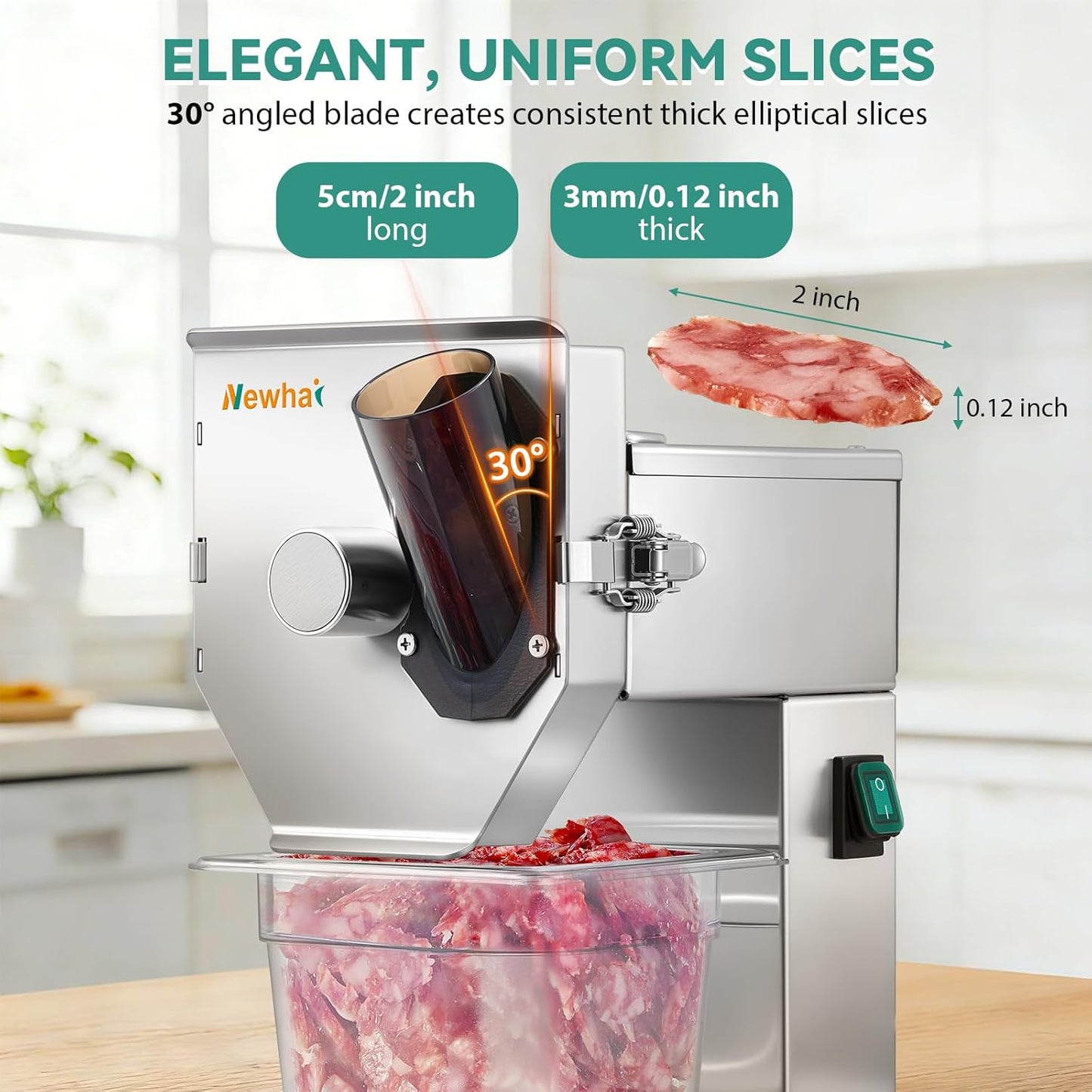 Cortadora salchichas acero inox 200W automática