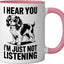 Taza cerámica de perro Cavalier King Charles Spaniel rosa/blanca