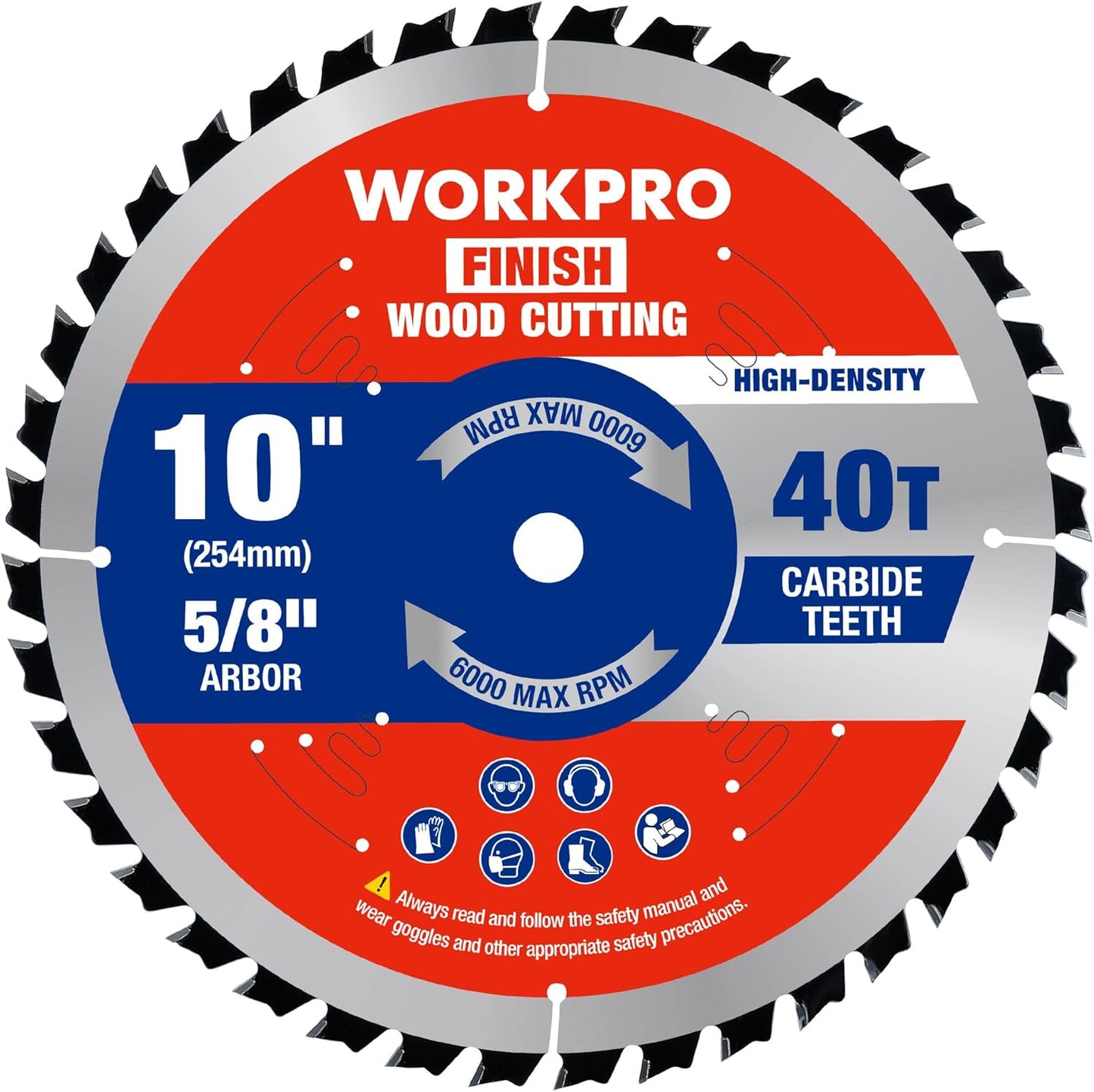 Hoja sierra circular 10pulg 40T diente ATB carburo