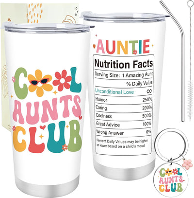 Regalos para tía sobrina y sobrino vaso 20 oz con llavero cumpleaños día de la madre navidad