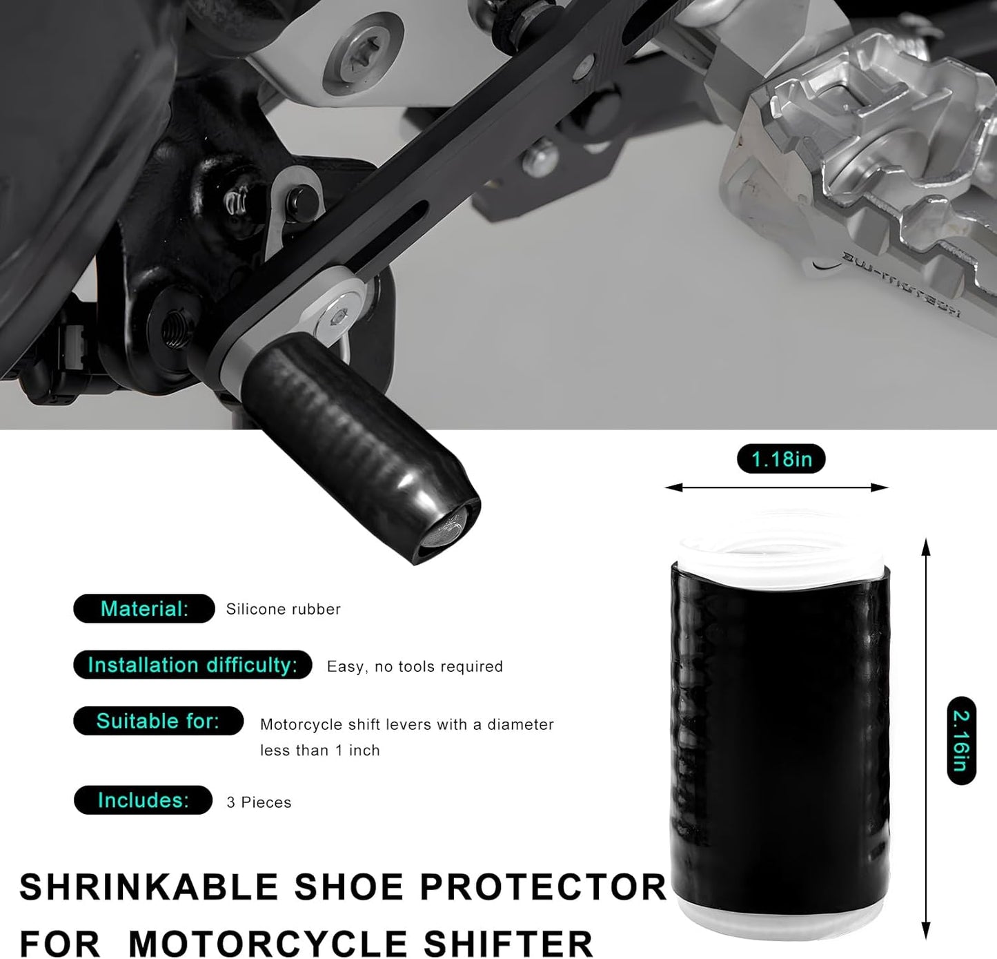 Protector palanca cambio motocicleta silicona antiderrap