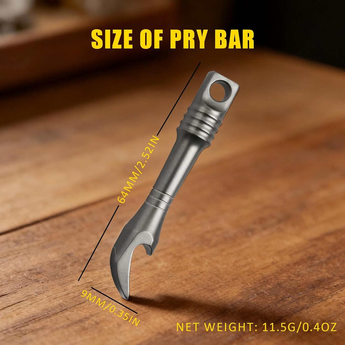 Pry bar de titanio mini herramienta de palanca y abrebotellas