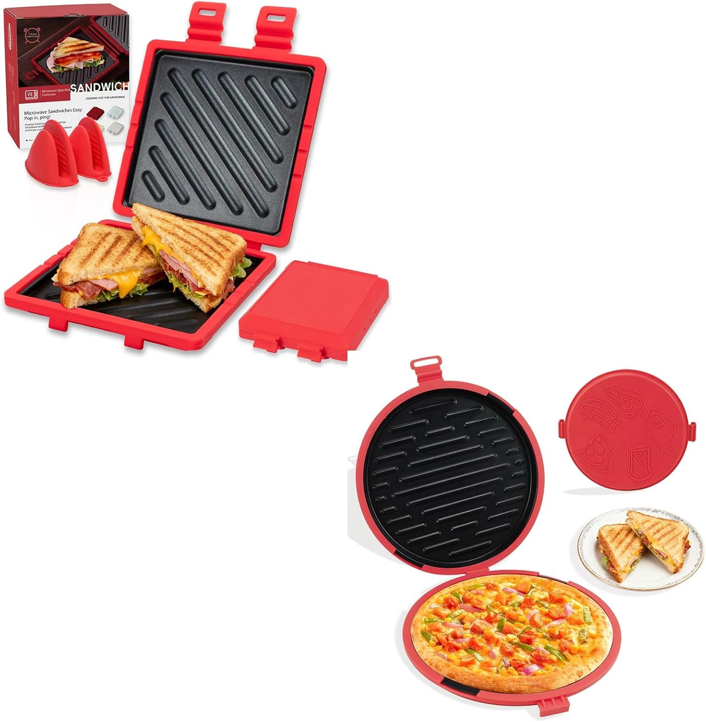 Horno microondas para sándwiches con correa silicona ajustable