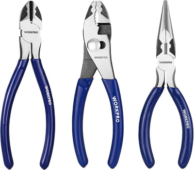 Set 3 Alicates Profesionales 6pulg Asa Suave Bricolaje