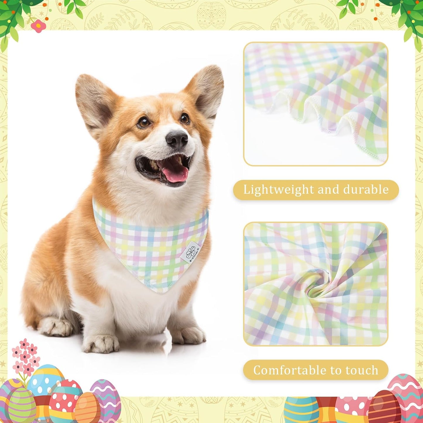 Pañuelos primavera perros y coleteros a juego coloridos