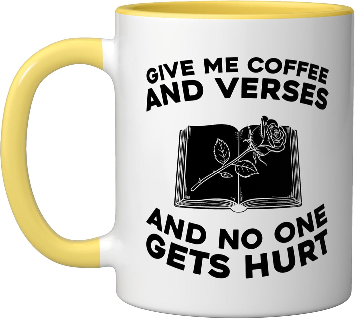 Taza Cerámica Poesía Literatura Amarillo/Blanco