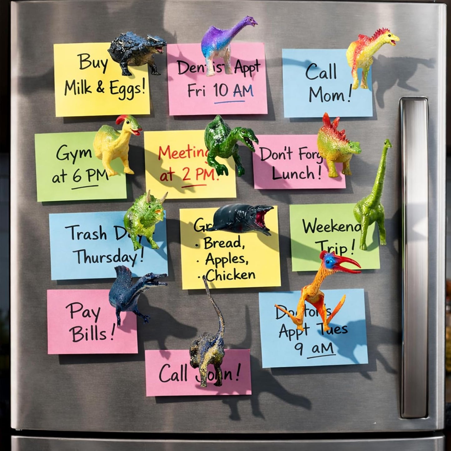 Imanes de dinosaurio 3D para refrigerador, paquete de 12