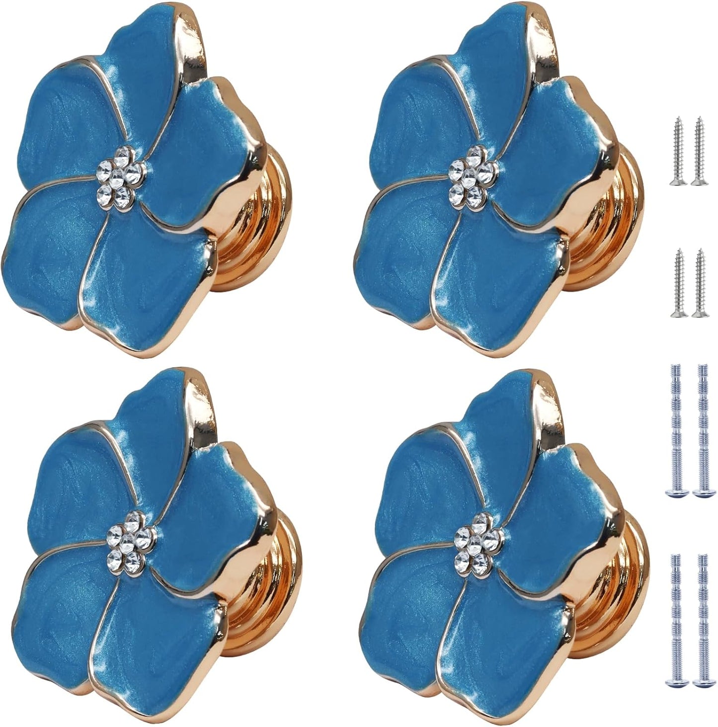Manijas pétalos azules para cajones cocina decoración hogar