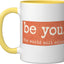 Taza Cerámica Frase Vintage Ajuste Mundo Amarillo Blanco