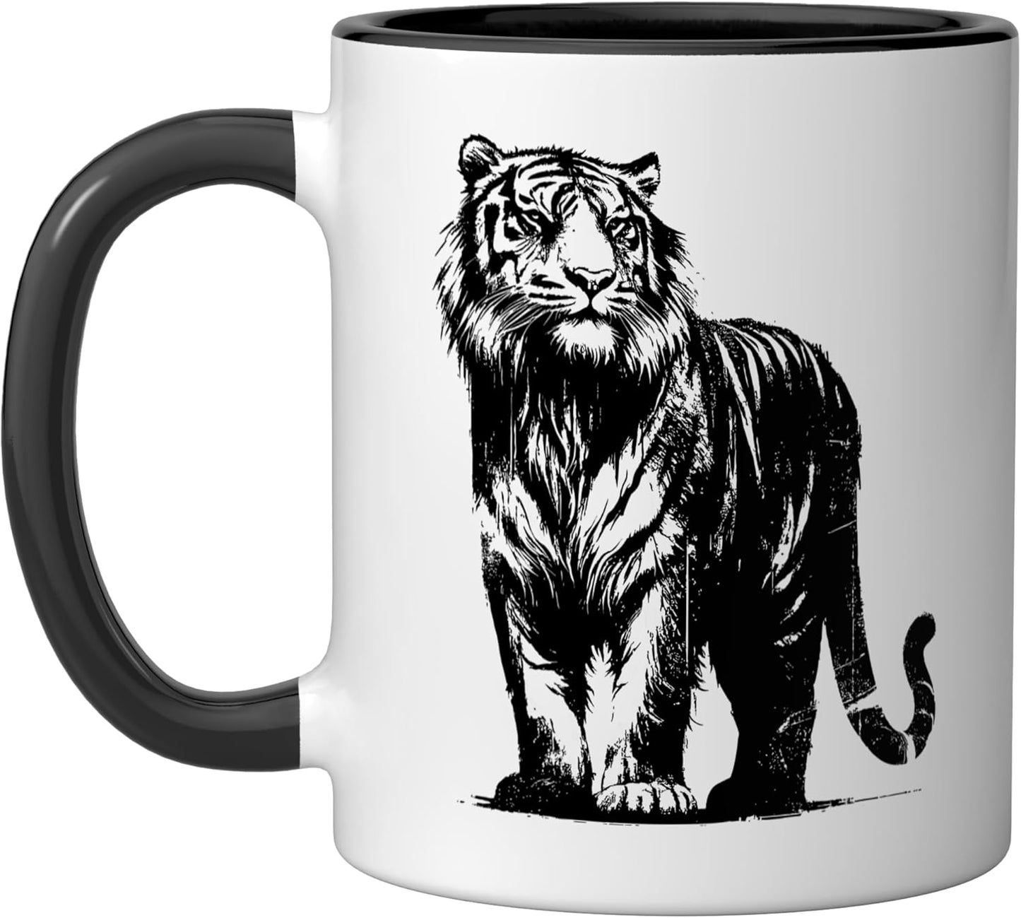 Taza Cerámica Estilo Edgy Tiger Negro/Blanco