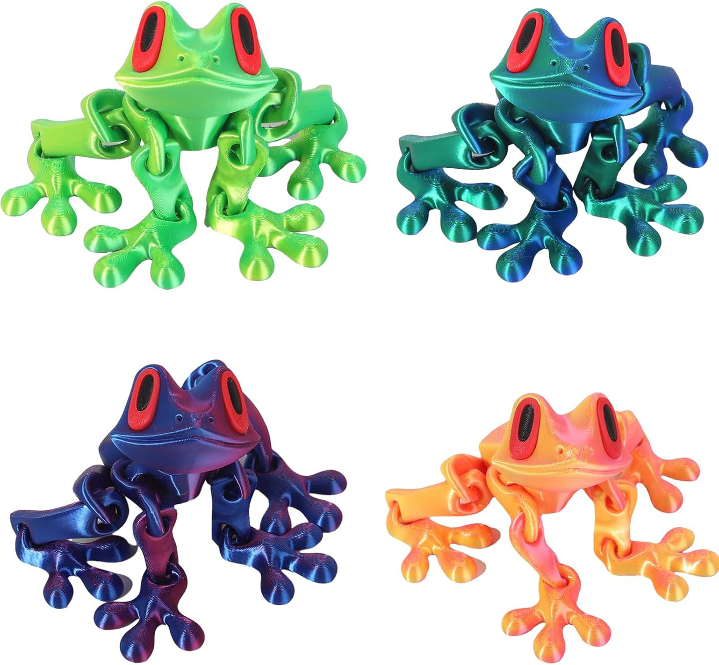 Juego de 4 imanes de rana impresos en 3D con diseño realista para nevera y armario