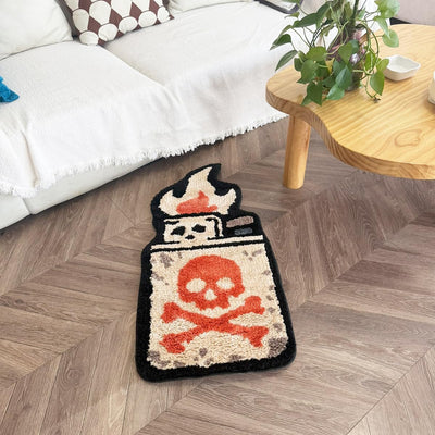 Alfombra calavera dibujos animados antideslizante dormitorio