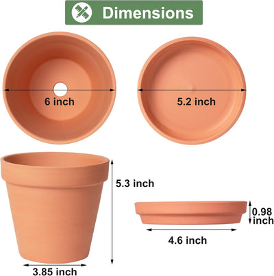 Macetas terracota 6pulg con platillo drenaje plantas