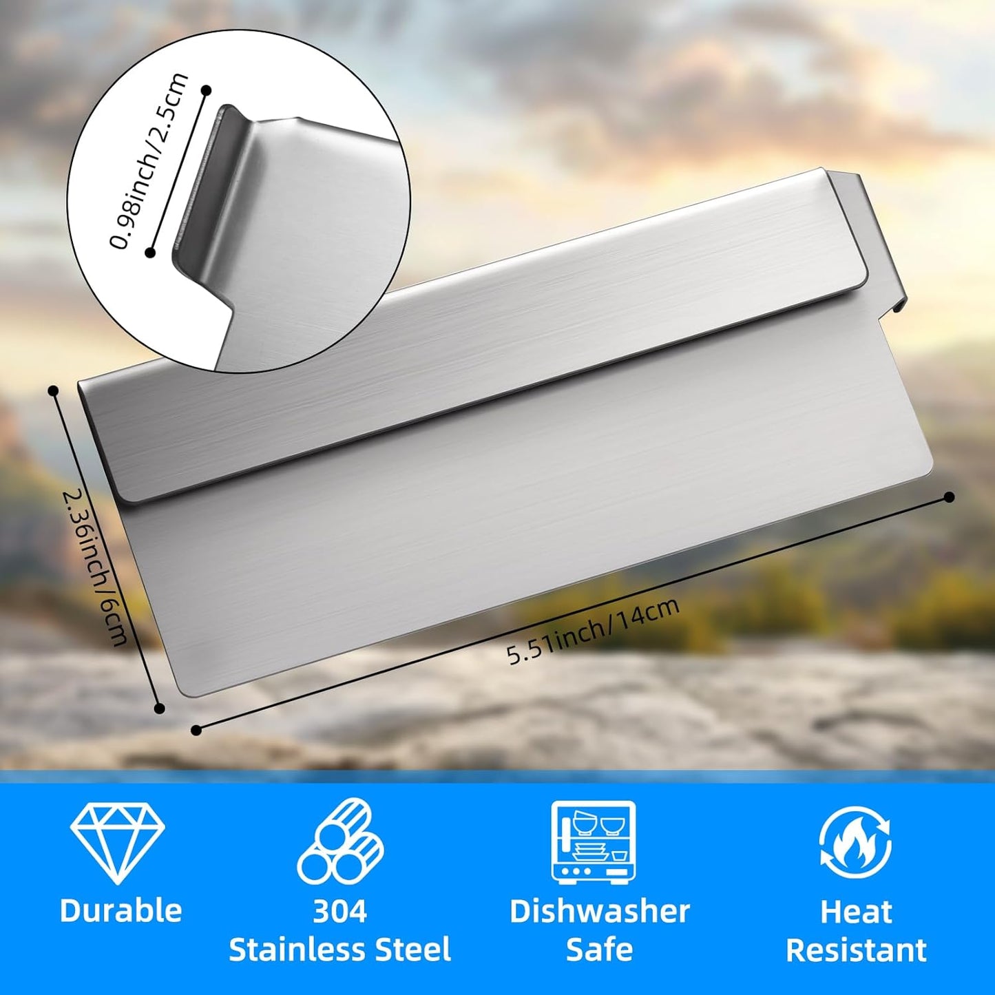 Bloqueador grasa plancha Blackstone acero inox 2.36pulg