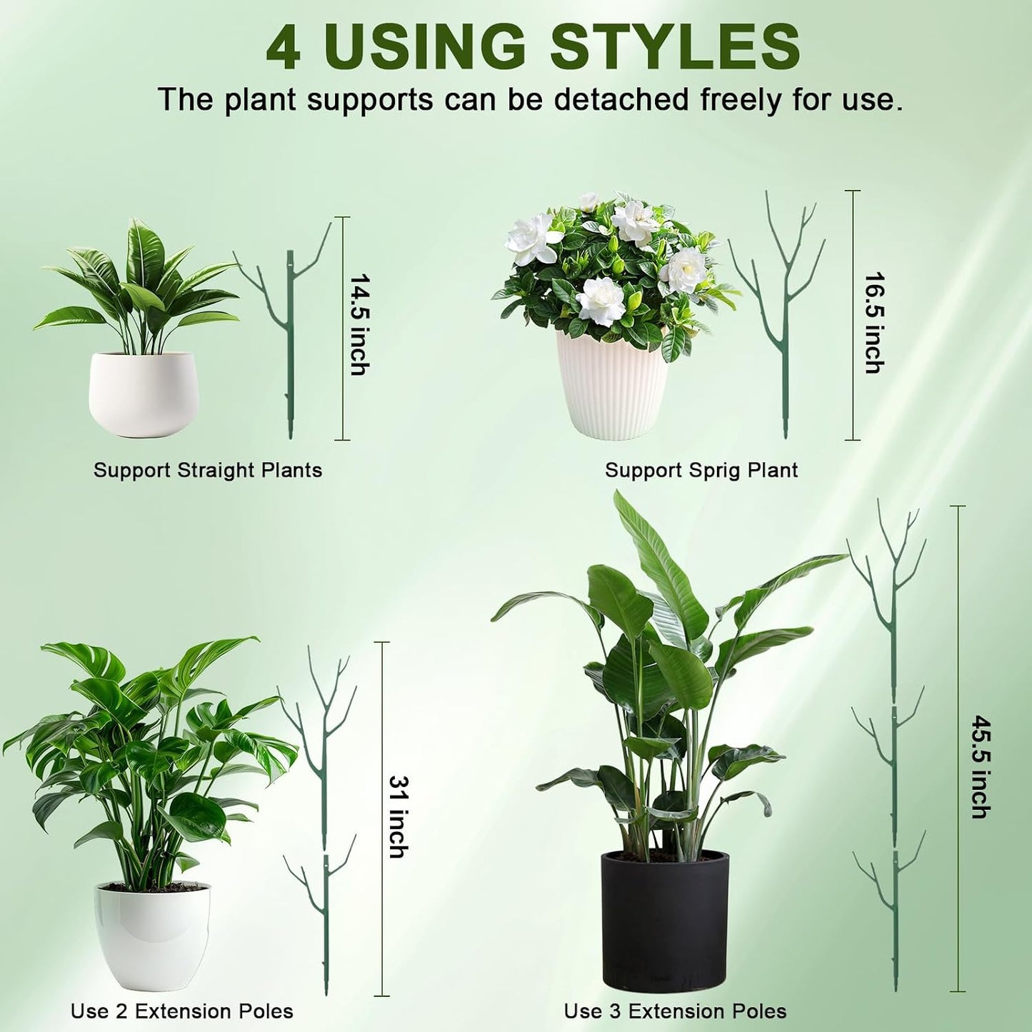 5 Estacas Apilables Soporte Plantas Trepadoras Interior Exterior