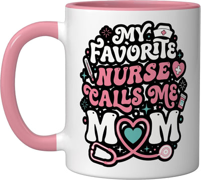 Taza Cerámica para Cafés con Dibujo Mamá Rosa/Blanca