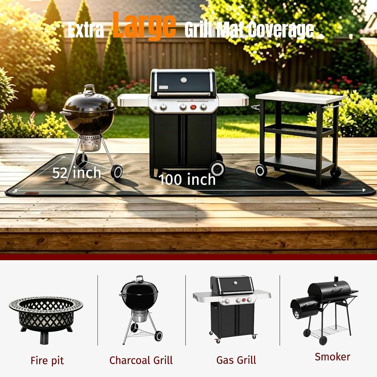 Tapete antideslizante para parrilla 100x52pulg