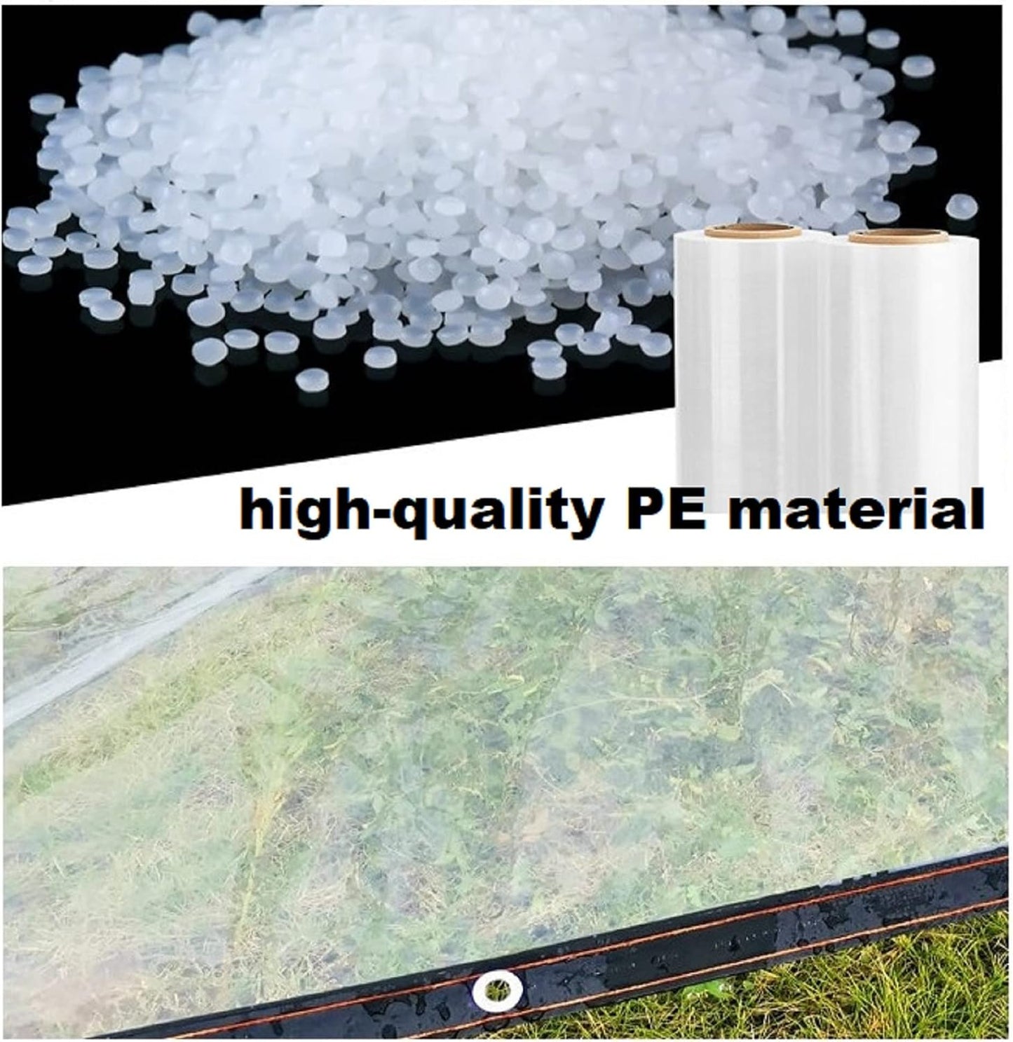 Cubierta plástica transparente 6mil para invernadero 3'3x10'