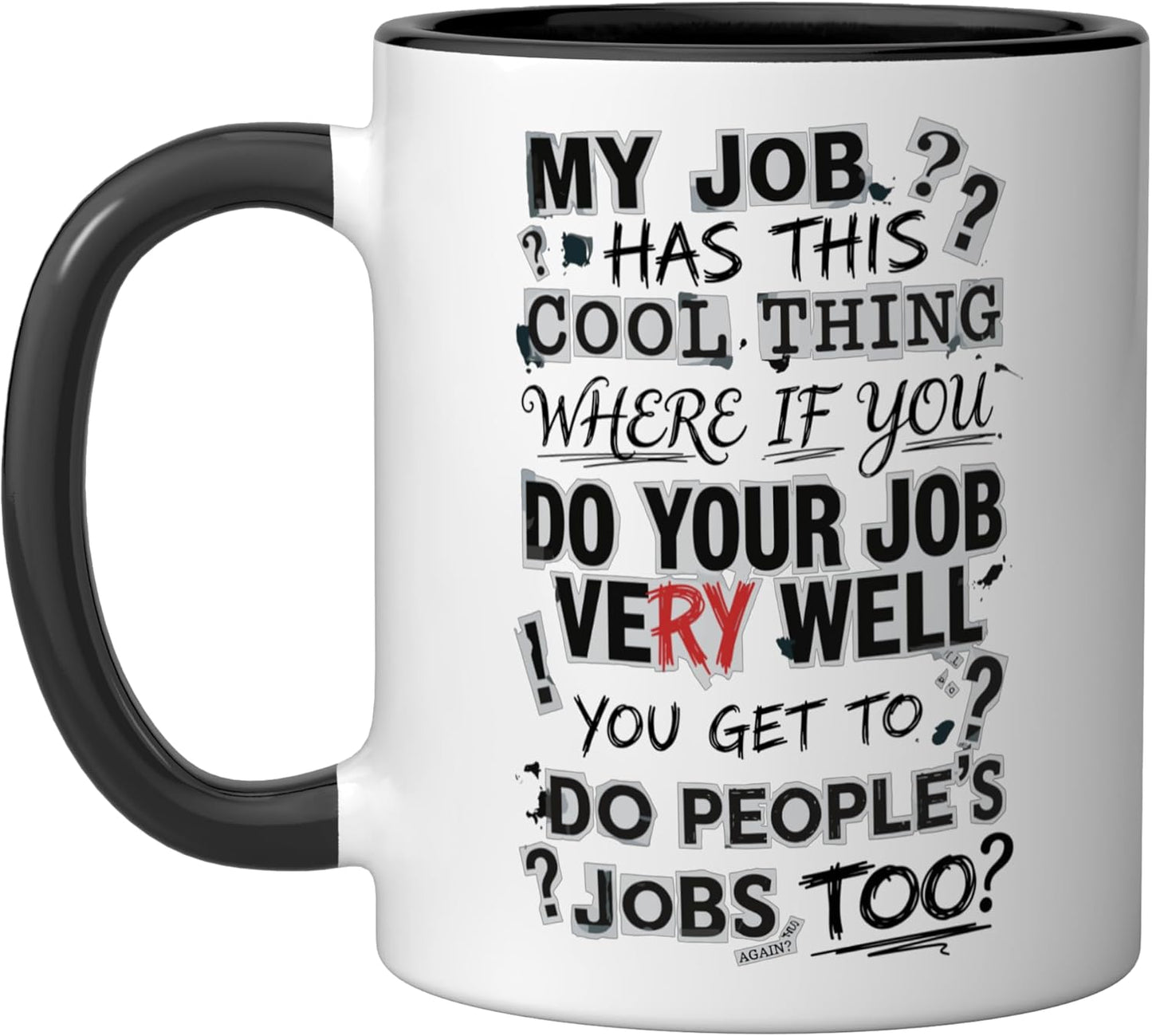 Taza Cerámica Meme Trabajo Negro/Blanco