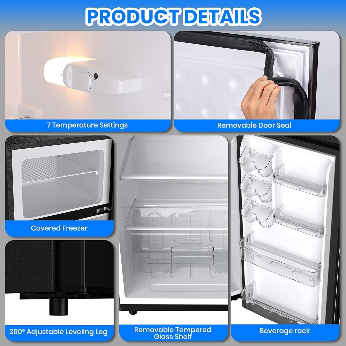 Refrigerador compacto 7.5cu.ft doble puerta con congelador