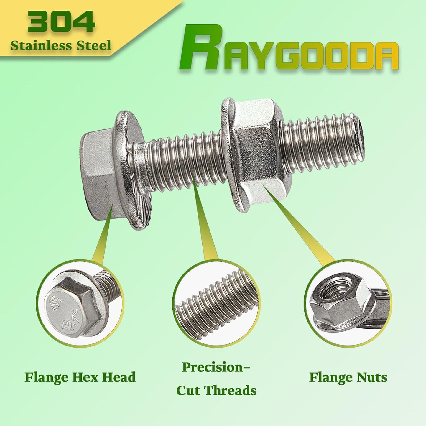Kit 8 Pzas Perno Tuercas Brida Acero Inox A2-70
