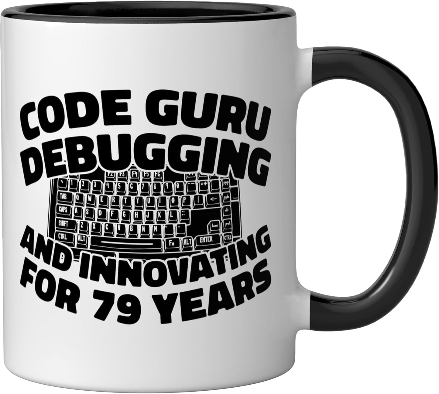 Taza Cerámica Programador 79 Años Negro/Blanco