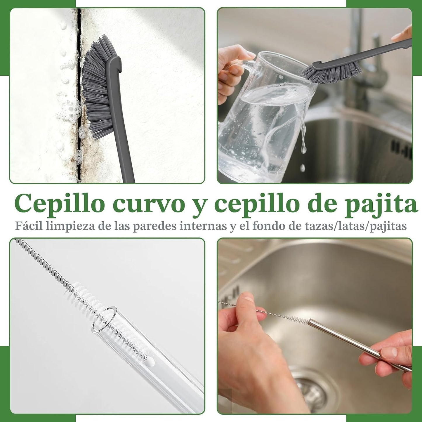 15 Pzas Cepillo Grietas Cerdas Duras Hogar Baño Cocina